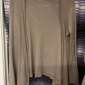 Tan Cardigan with Soft Knit Texture and Relaxed Fit